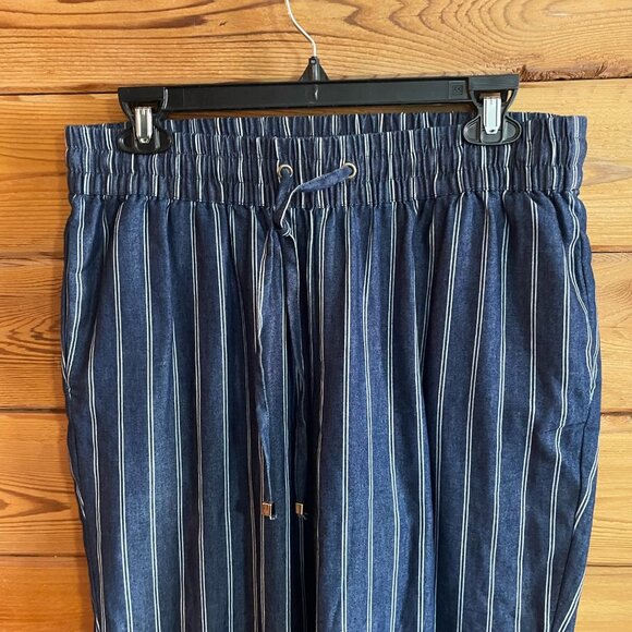 Robert Louis chambray striped jogger Pants Medium - Picture 4 of 10